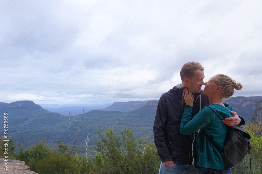 Paar in den Blue Mountains in Australien Paar in den Blue Mountains in Australien
