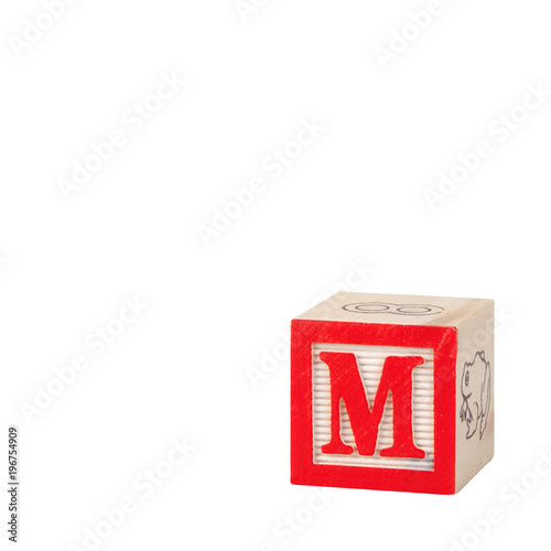 Toy Alphabet Block with Letter M
