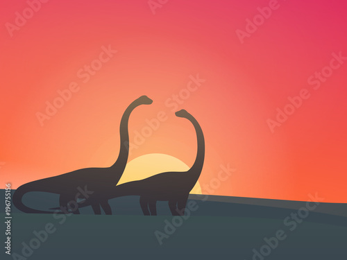 dinosaurs, sauropods vector illustration