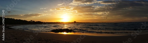 Sonnenuntergang in Byron Bay Australien am Strand