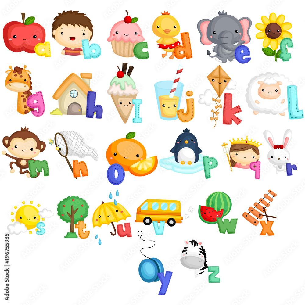 alphabet vector set