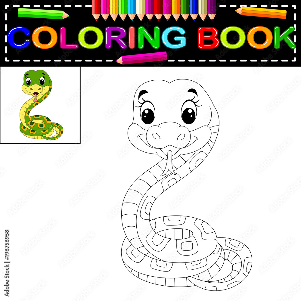 Fototapeta premium kolorowanka węża