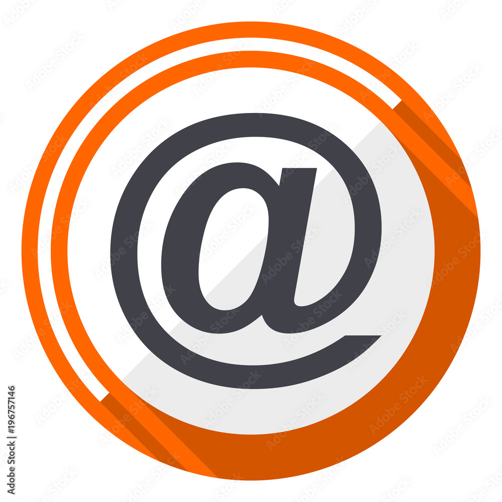 Email orange flat design vector web icon Email orange flat design vector web icon