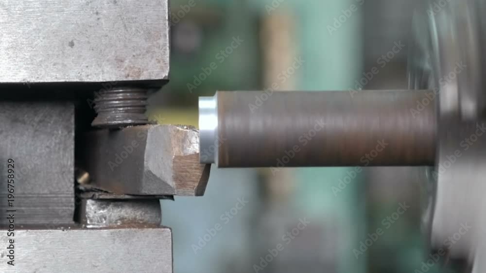 Turning lathe in action. Closeup
Turning lathe in action. Closeup
