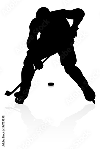 Silhouette Ice Hockey Player