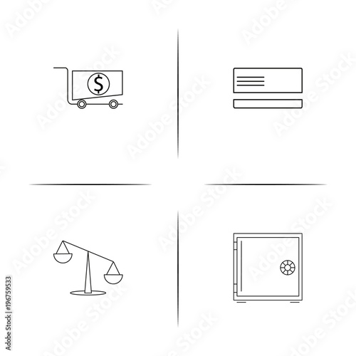 Banking, Finance And Money simple linear icon set.Simple outline icons