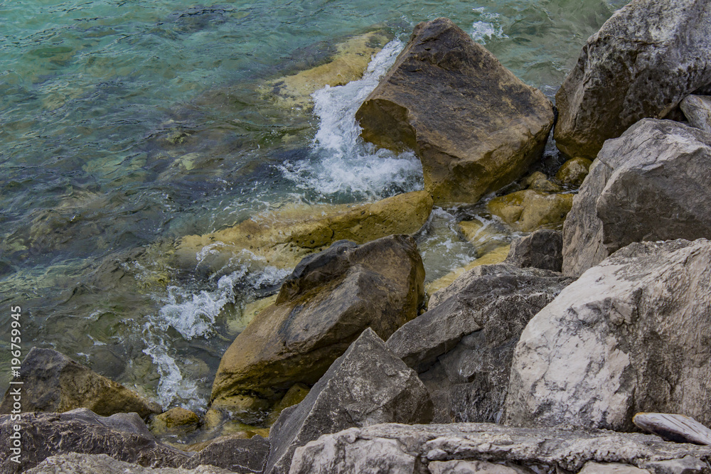 Rocky shore on Adriatic sea in Montenegro Rocky shore on Adriatic sea in Montenegro