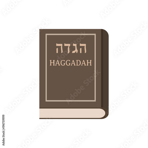 Passover holiday haggadah book flat design icon