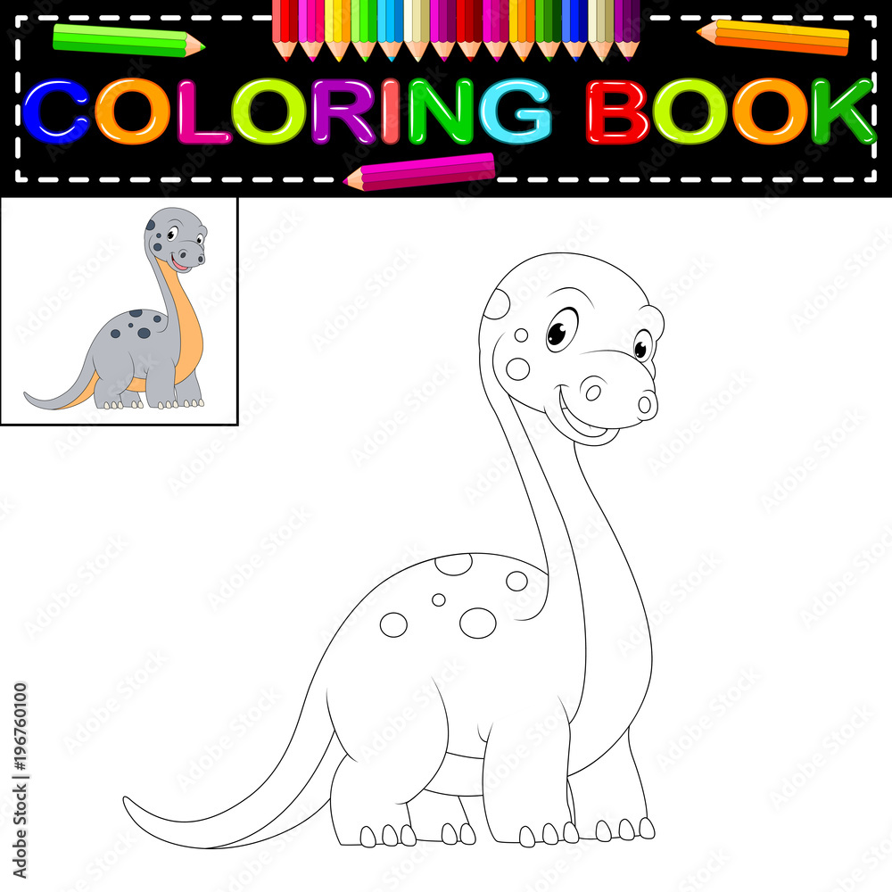 Naklejka premium dinosaur coloring book