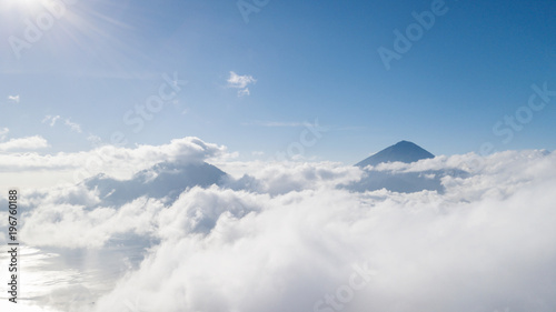 Beautiful Kintamani volcano covered mist © Creativa Images
