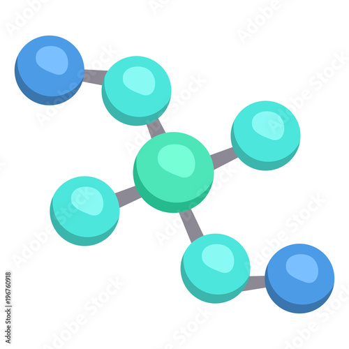 Vector Single Color Flat Molecula Structure Icon