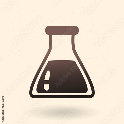 Vector Black Silhouette Icon - Flatt Bottom Flask