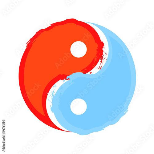 Yin and yang, water and fire concept