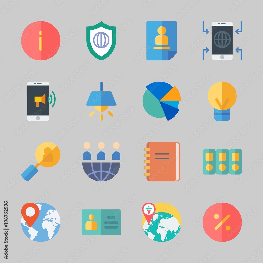 Icons about Business with smartphone, location, lamp, pie chart, shield and percentage Icons about Business with smartphone, location, lamp, pie chart, shield and percentage