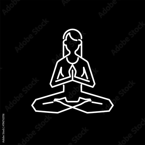 Yoga logo abstract design template linear style for yoga retreat or yoga studio. Vector illustration
