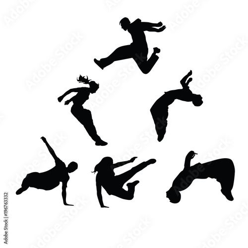 Silhouettes. Parkour
