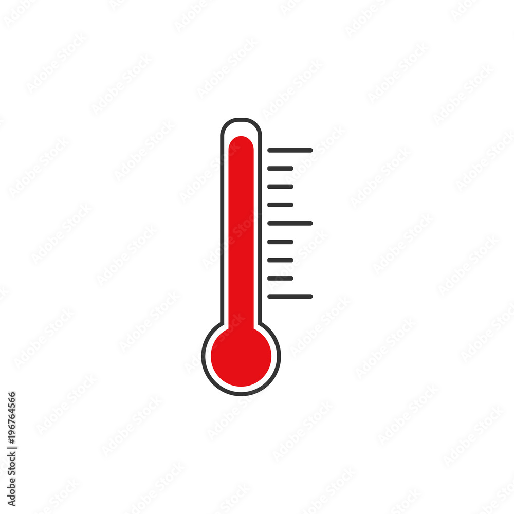 Thermometer icon, vector illustration. Hot weather. Flat design. Thermometer icon, vector illustration. Hot weather. Flat design.