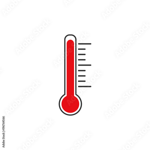 Thermometer icon, vector illustration. Hot weather. Flat design.
