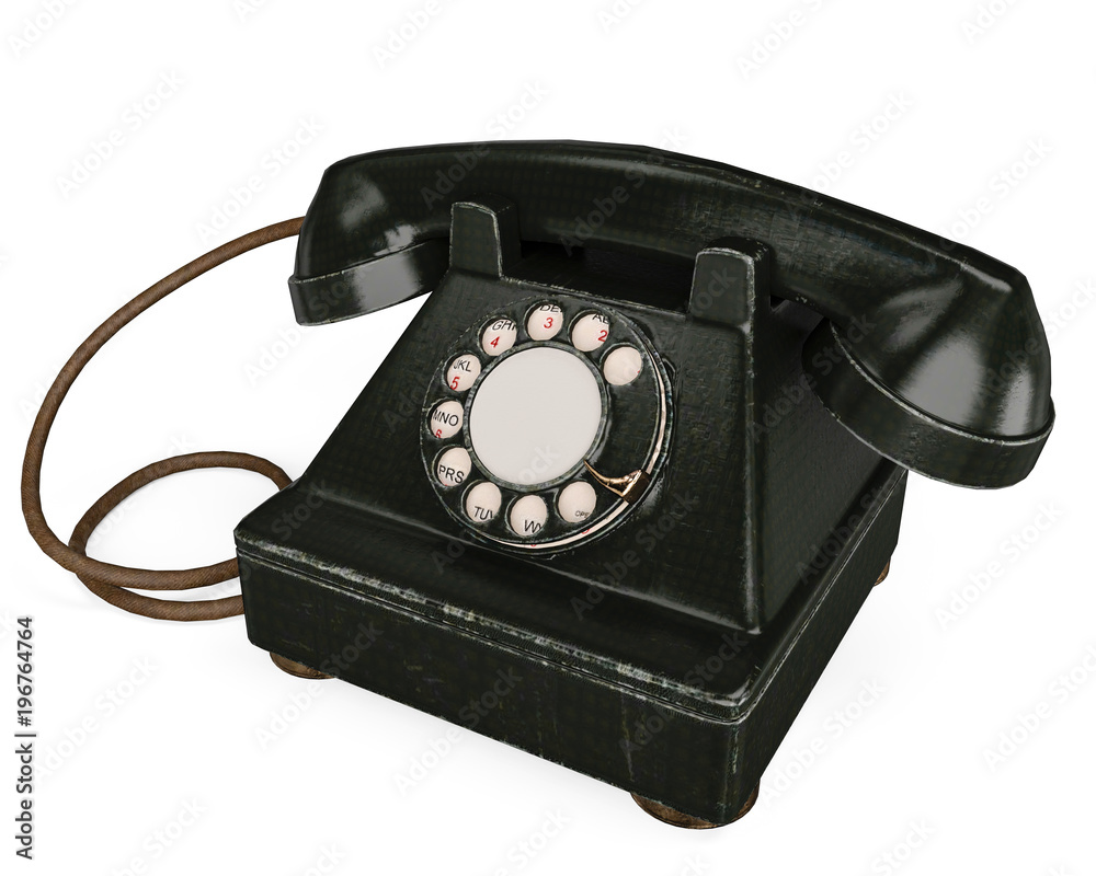 an black and old phone