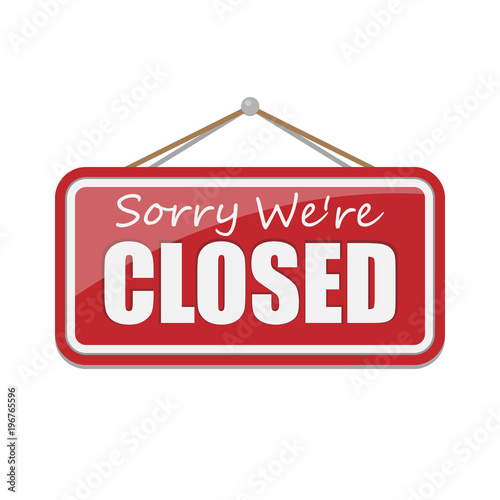 Closed Sign isolated on white background. Vector illustration.