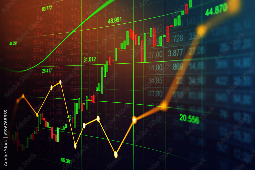 Stock market or forex trading graph in graphic concept