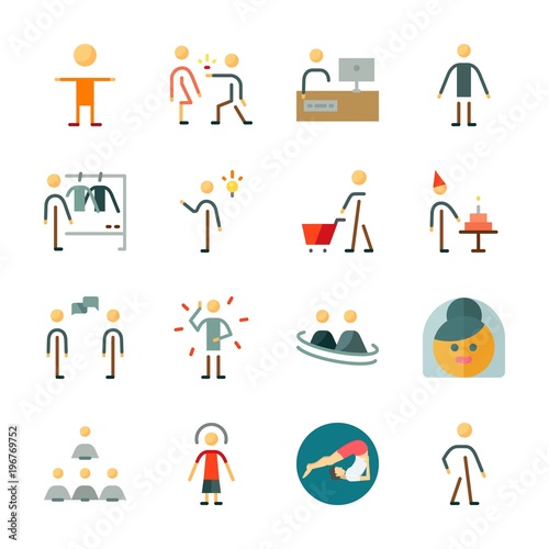 icon Human with television, proposal, boss, invention and female