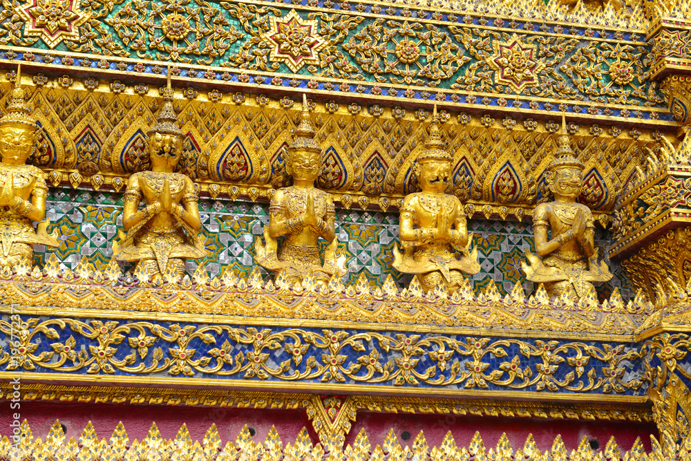Colorful, Demon Guardian statue at Grand Palace, Bangkok Thailand