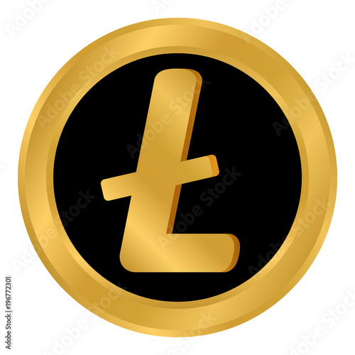 Crypto coin litecoin icon on white.