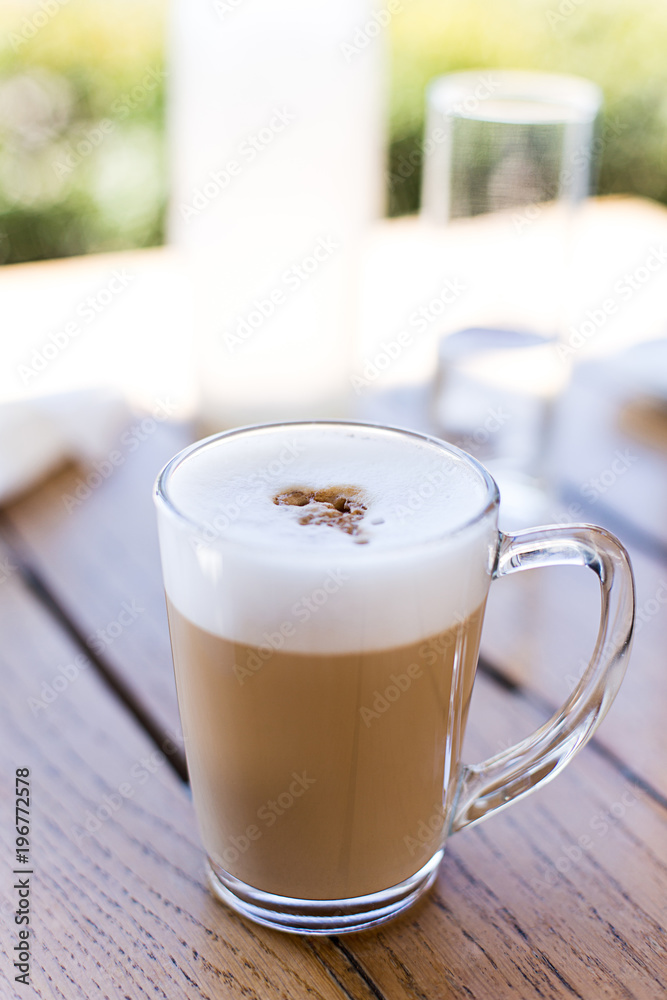 Glass of latte macchiato