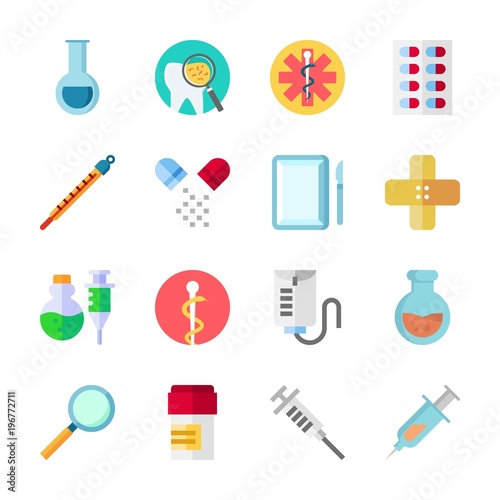 icon Medical with drob counter, pills, pill, medicine and syringe