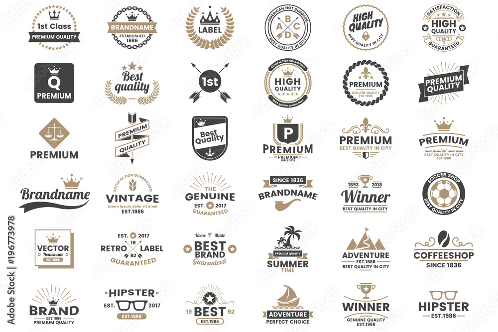 Naklejka premium Vintage Retro Vector Logo for banner