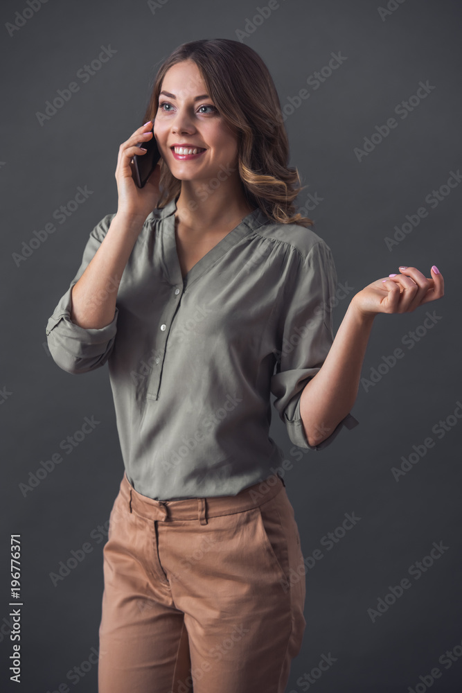 Fototapeta premium Woman with gadget