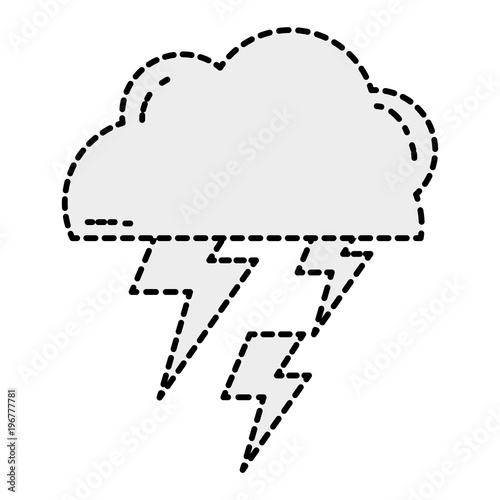 dotted shape cloud with thunders weather to electry rays