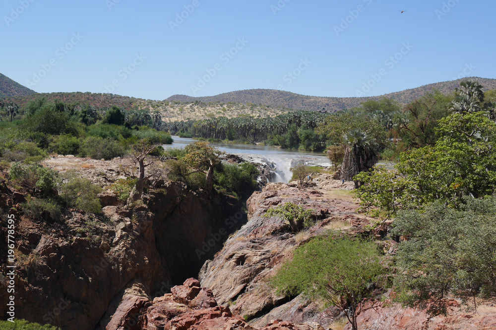 A view of the beautiful Epupa Falls on the border of Namibia and Angola. Africa