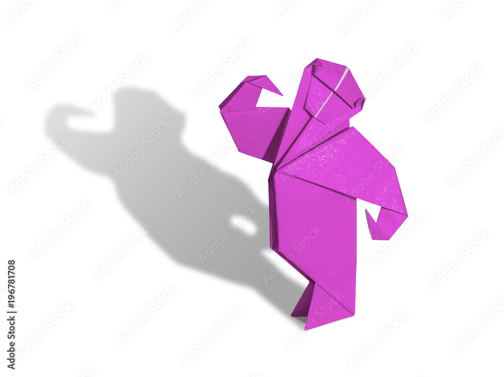 Origami Monkey isolated on white Origami Monkey isolated on white