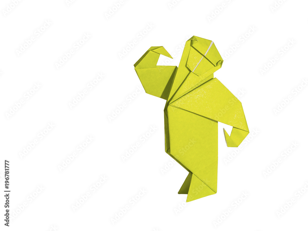 Origami Monkey isolated on white Origami Monkey isolated on white