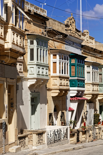 Typical houses in Gozo, nice balconies photo