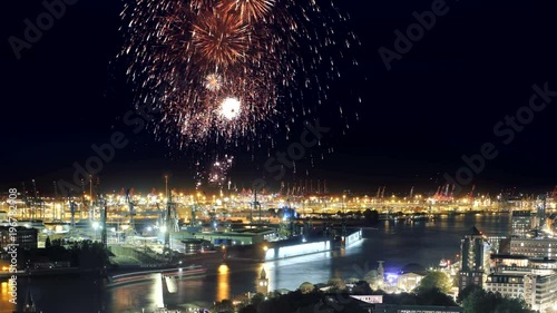 Hamburg Hafen Feuerwerk Silvester