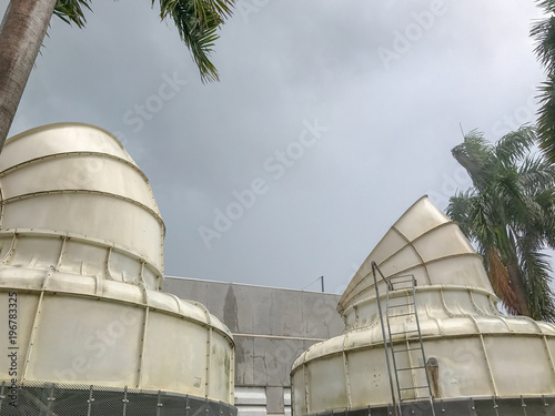 Ventilation system pipes of big distribution warehouse
