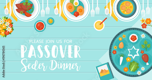 Passover seder dinner table