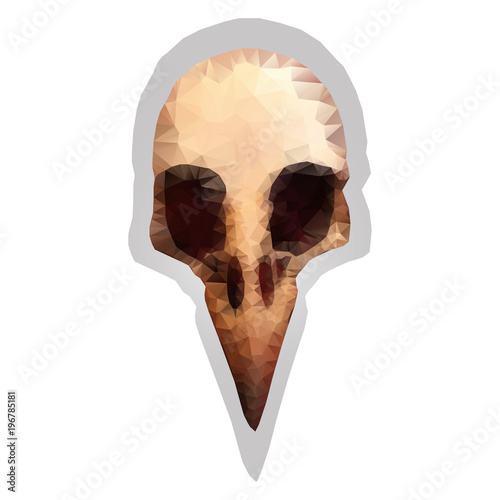Bird s skull. Vector drawing in the style of triangulation.