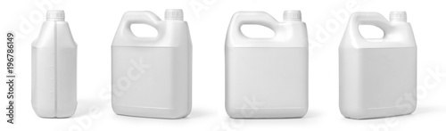 Plastic canister on white