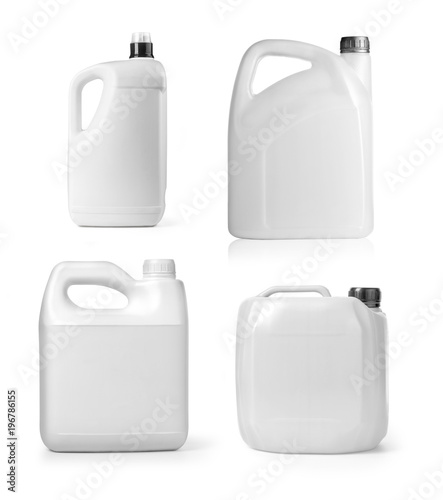 Plastic canister on white