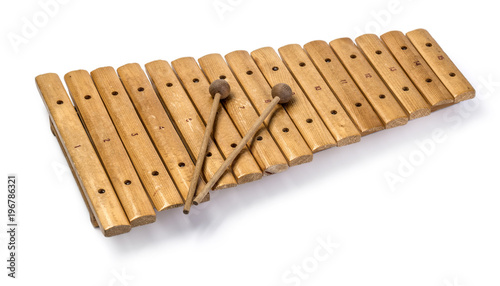 The xylophone and two mallets photo