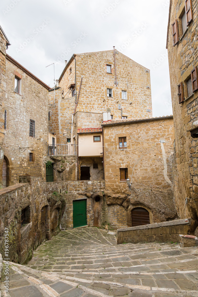 Historic center of Pitigliano, in Tuscany, Italy.
