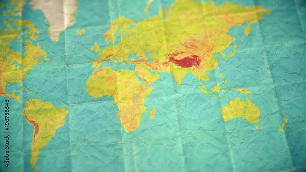 World Map Muted Color muted vintage colors world map - zoom in to Australia - blank version ...