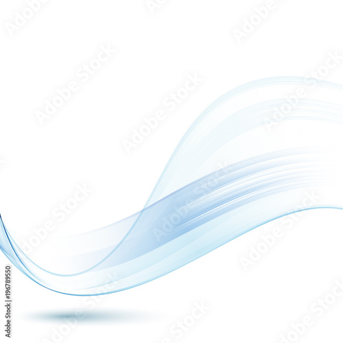 Vector abstract wave background. Blue waves © lesikvit