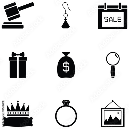 auction icon set