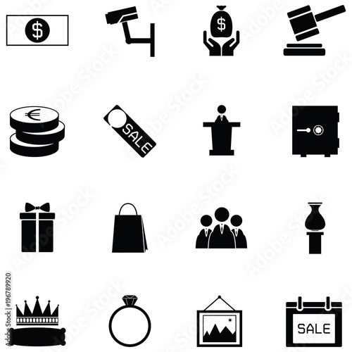 auction icon set
