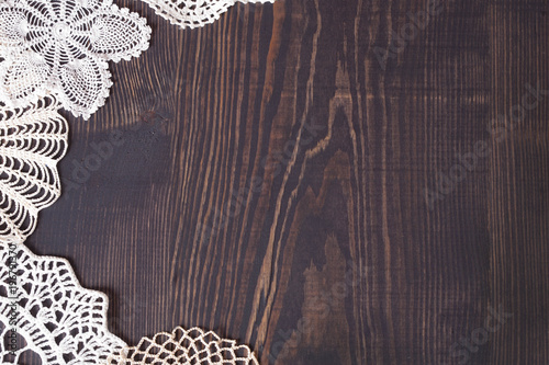 Vintage background with white crochet lace